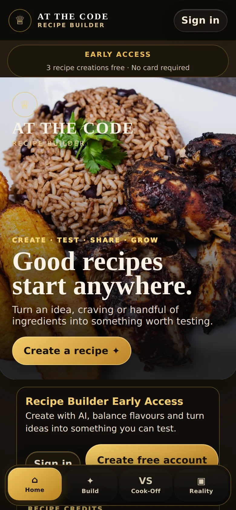 Actual Cook-Off public welcome screen