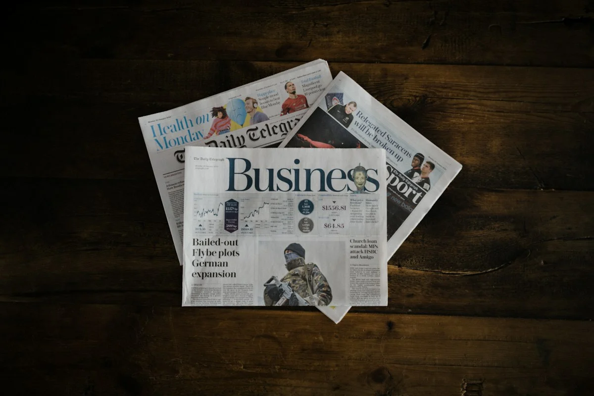 Newspapers illustrating a developing celebrity story